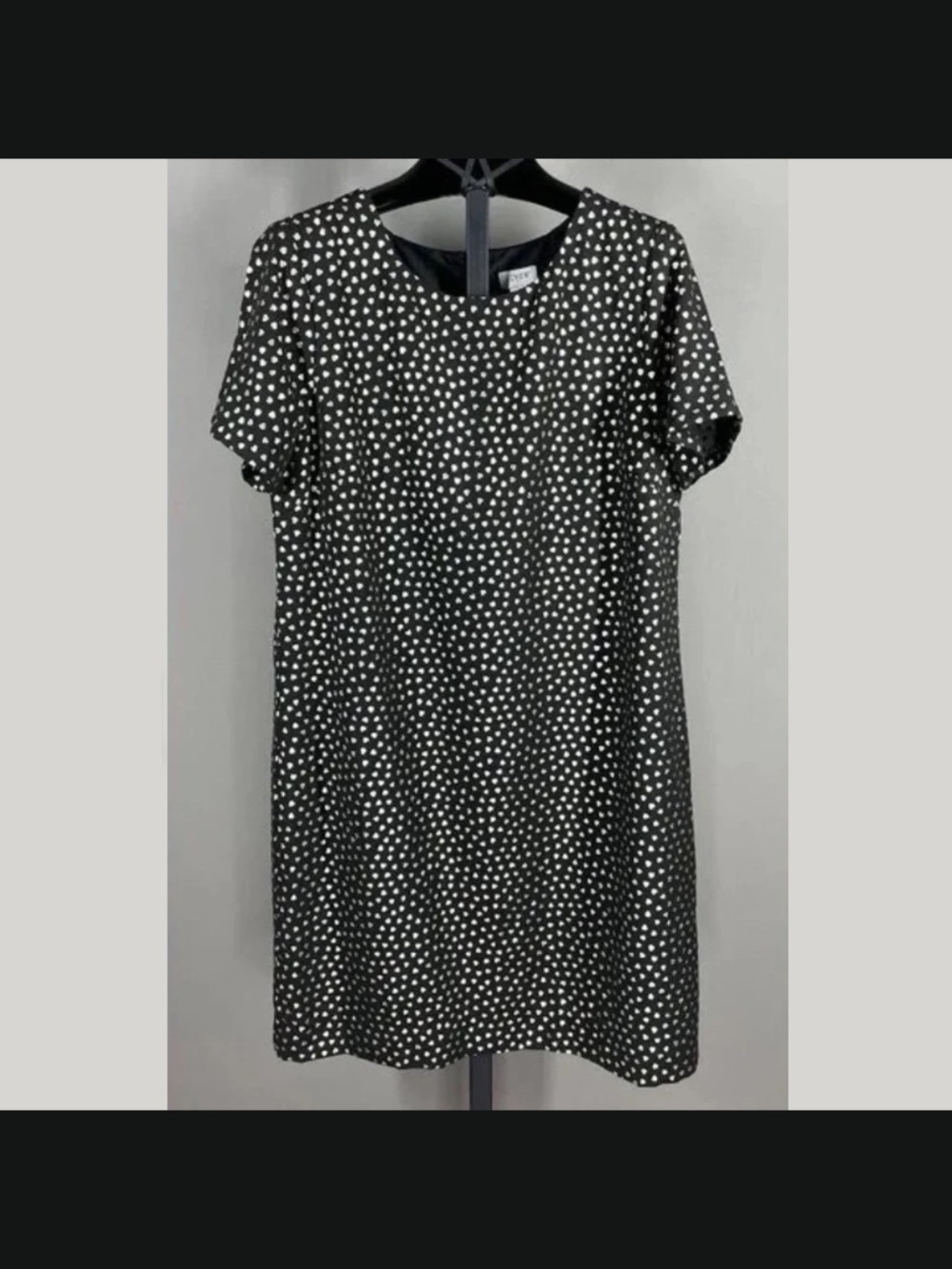 NEW J Crew Dress Womens 8 black gold heart shift preppy a line